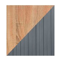 Тумба под ТВ с биокамином SteelHeat LIVORNO IMPULSE 140 см (корпус дуб Сонома / фасады Гротто Гранит)